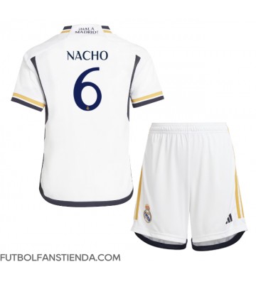 Real Madrid Nacho #6 Primera Equipación Niños 2023-24 Manga Corta (+ Pantalones cortos)